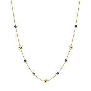 collier parels en london blue topaas 41 - 43 - 45 cm