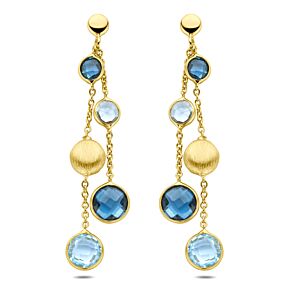 Oorhangers Tessa - Sky blue & London blue topaas