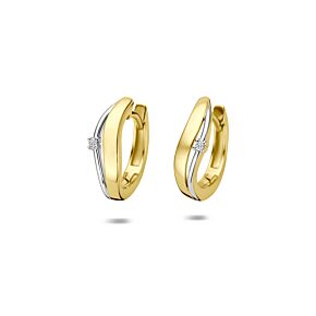 klapoorringen diamant 0.02ct (2x 0.01ct) h si 14,5 mm