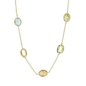 collier natuurlijke kleurstenen 42 - 45 cm