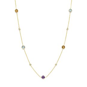 collier citrien amethist topaas en diamant 0.25ct h si 40 + 2 + 2 cm