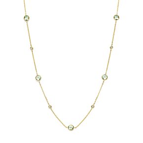 collier groen amethist en diamant 0.25ct h si 40 + 2 + 2 cm