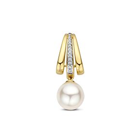 hanger parel en diamant 0.04ct h si