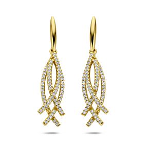 oorhangers diamant 0.50ct (2x 0.25ct) h si 34 mm