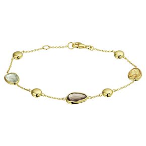 armband rookkwarts, citrien en amethist 17,5 – 19 cm