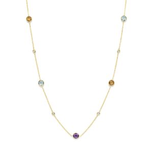 collier citrien amethist topaas en diamant 0.25ct h si 40 + 2 + 2 cm