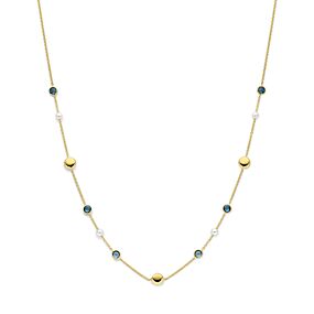 collier parels en london blue topaas 41 - 43 - 45 cm