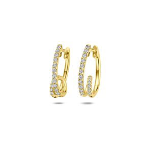 klapoorringen diamant 0.32ct (2x 0.16ct) h si 16,5 mm