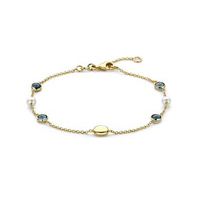 armband parels en london blue topaas 17 - 19 cm