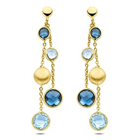 Oorhangers Tessa - Sky blue & London blue topaas