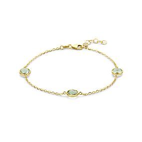 armband groen amethist 17 + 2 cm
