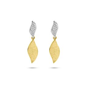 oorhangers poli/mat diamant 0.06ct (2x 0.03ct) h si 24 mm