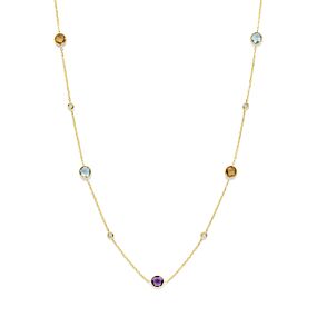 collier citrien amethist topaas en diamant 0.25ct h si 40 + 2 + 2 cm