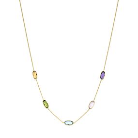 collier natuurlijke kleurstenen 42 - 45 cm