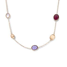 collier natuurlijke kleurstenen 42 - 45 cm