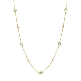 collier groen amethist en diamant 0.25ct h si 40 + 2 + 2 cm