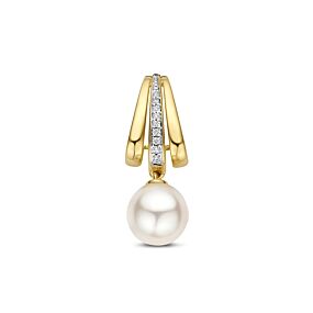 hanger parel en diamant 0.04ct h si