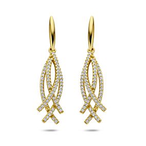 oorhangers diamant 0.50ct (2x 0.25ct) h si 34 mm