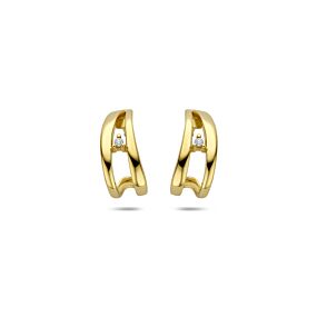 stekeroorringen diamant 0.02ct (2x 0.01ct) h si 14 mm
