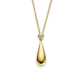 collier druppel diamant 0.15ct h si 41 - 43 - 45 cm