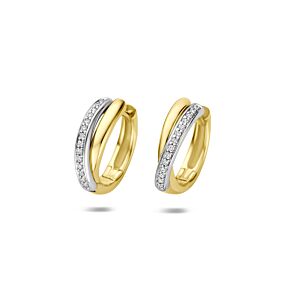 klapoorringen diamant 0.09ct (2x 0.045ct) h si 14 mm